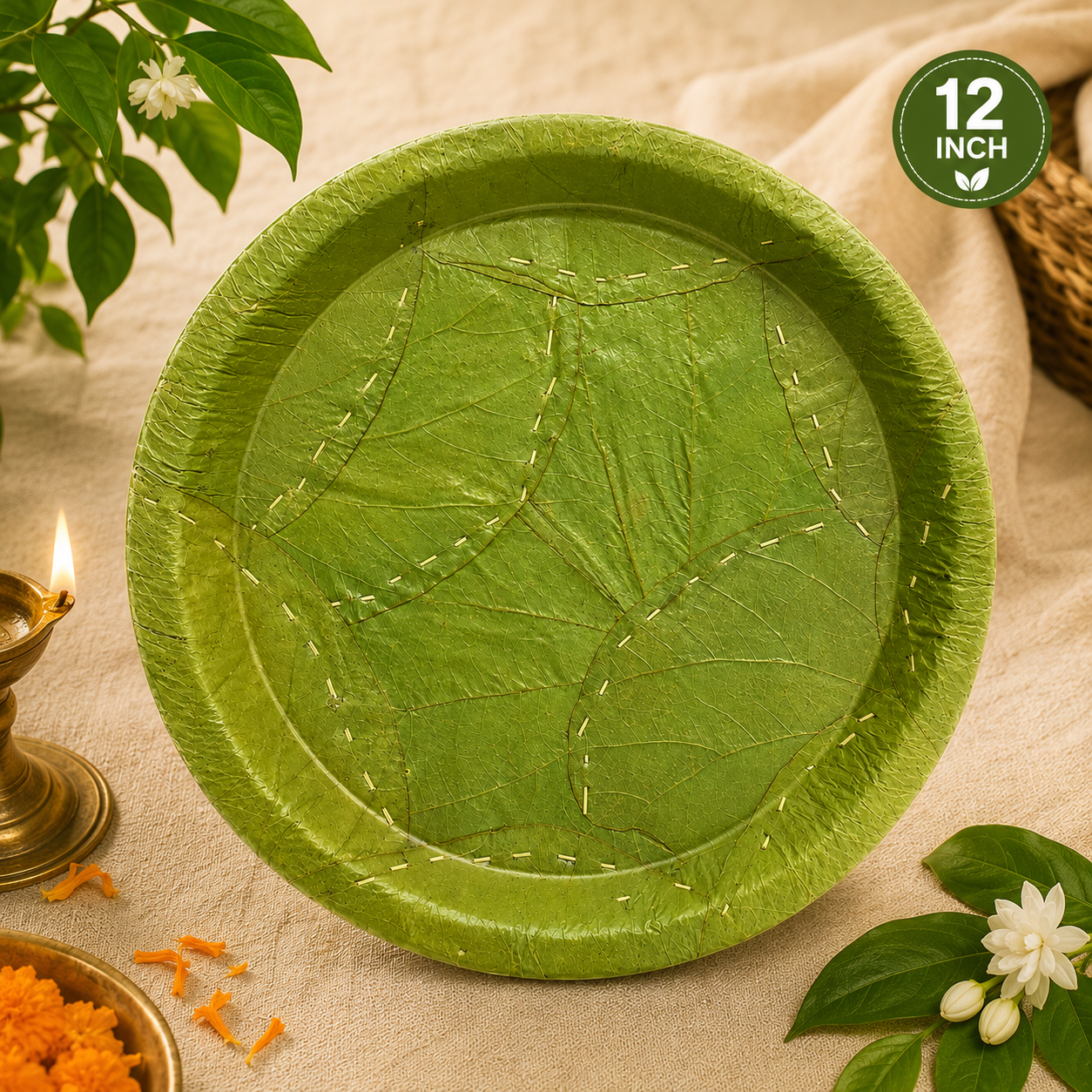 12-Inch Natural Siali Leaf Plates