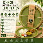 12-Inch Natural Siali Leaf Plates