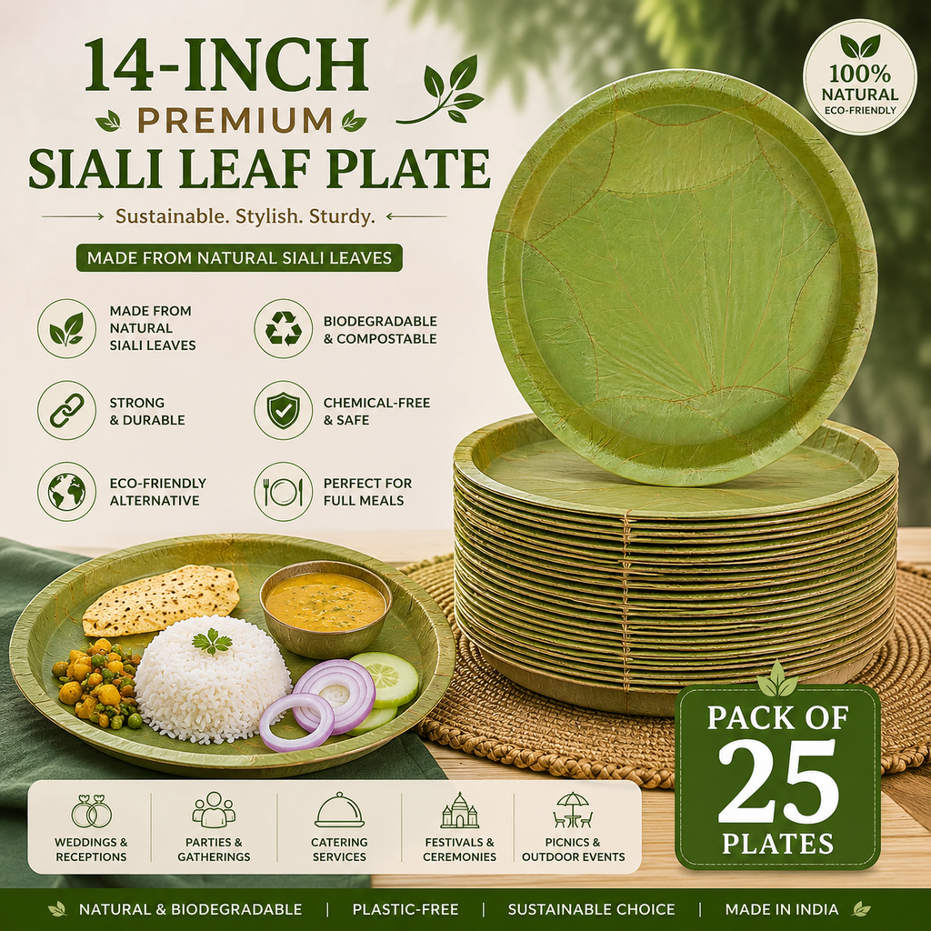 14-Inch Premium Siali Leaf Plates