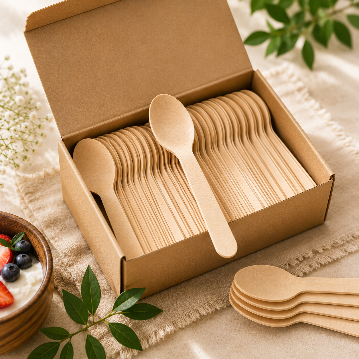 140 mm Birchwood Spoon