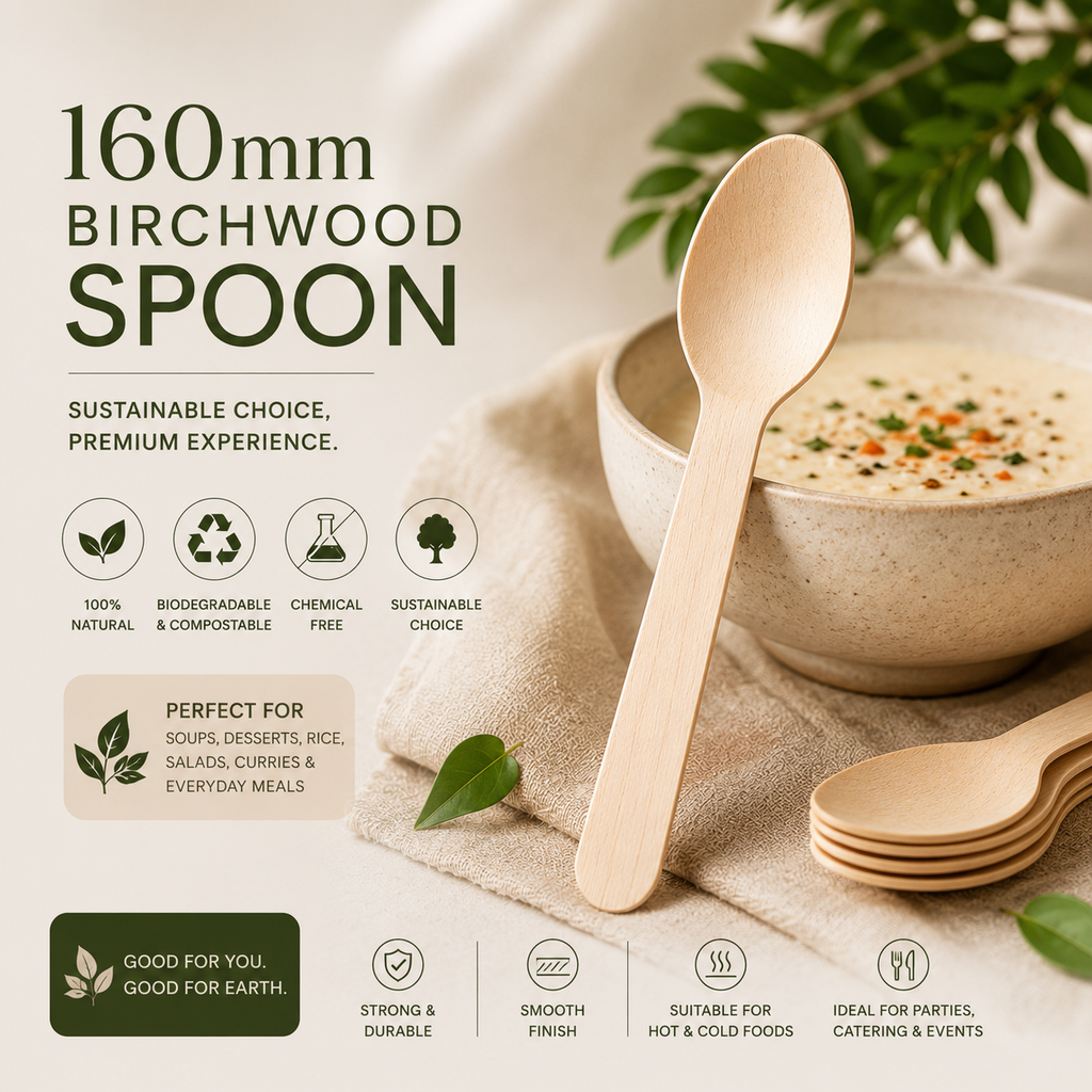 160 mm Birchwood Spoon