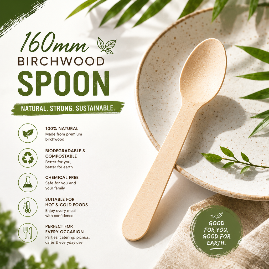 160 mm Birchwood Spoon