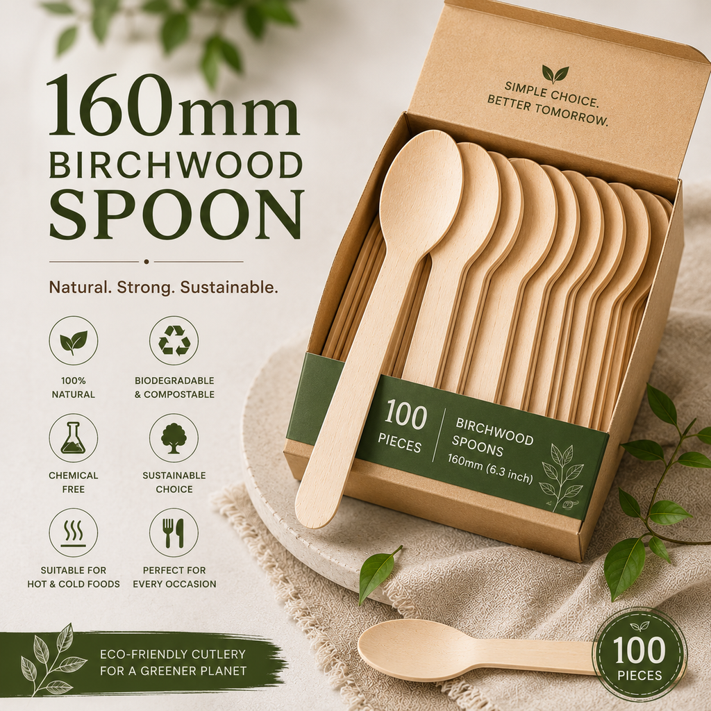 160 mm Birchwood Spoon