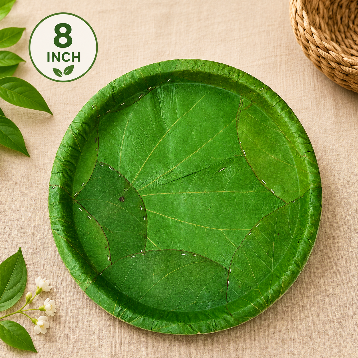 8-Inch Siali Leaf Plates
