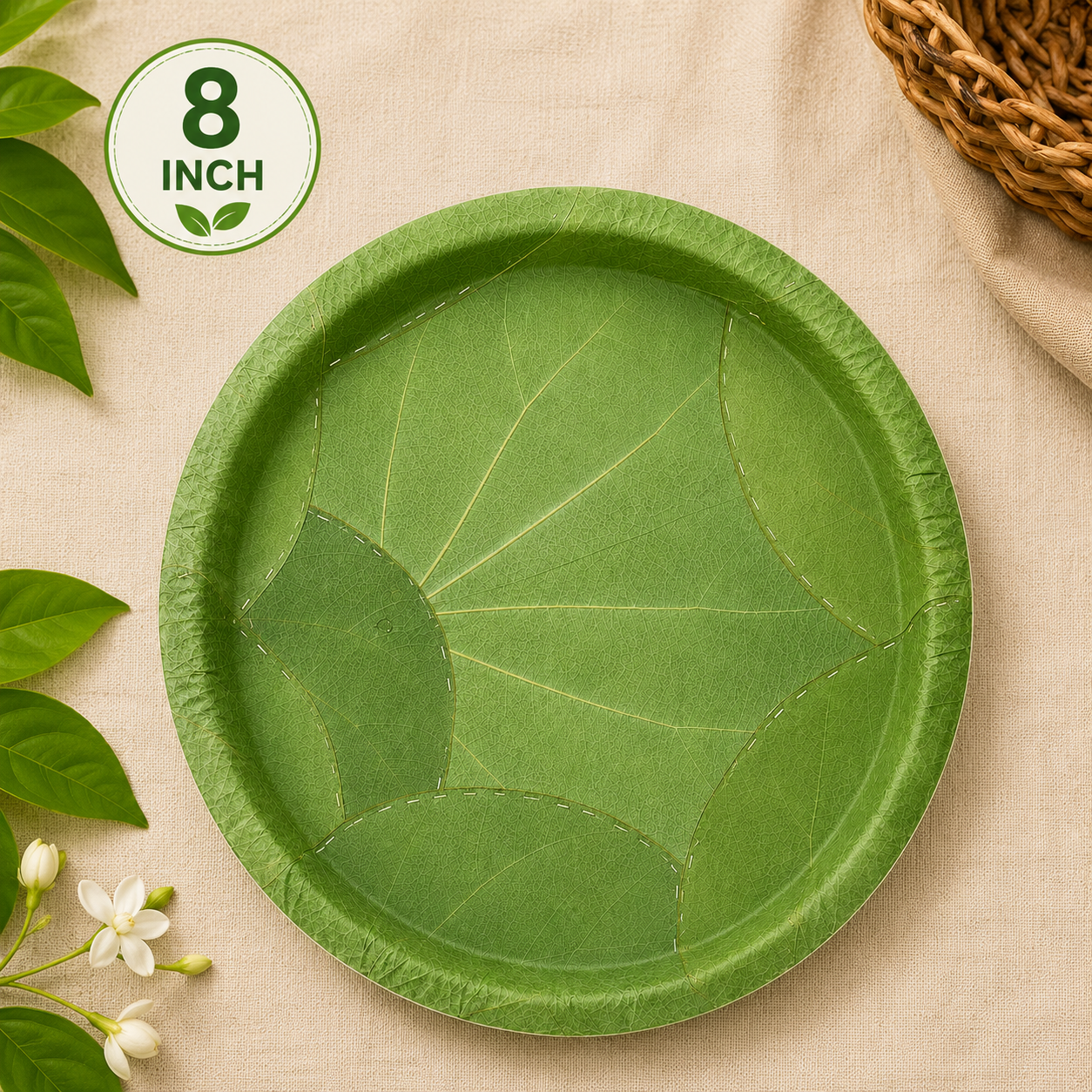8-Inch Siali Leaf Plates