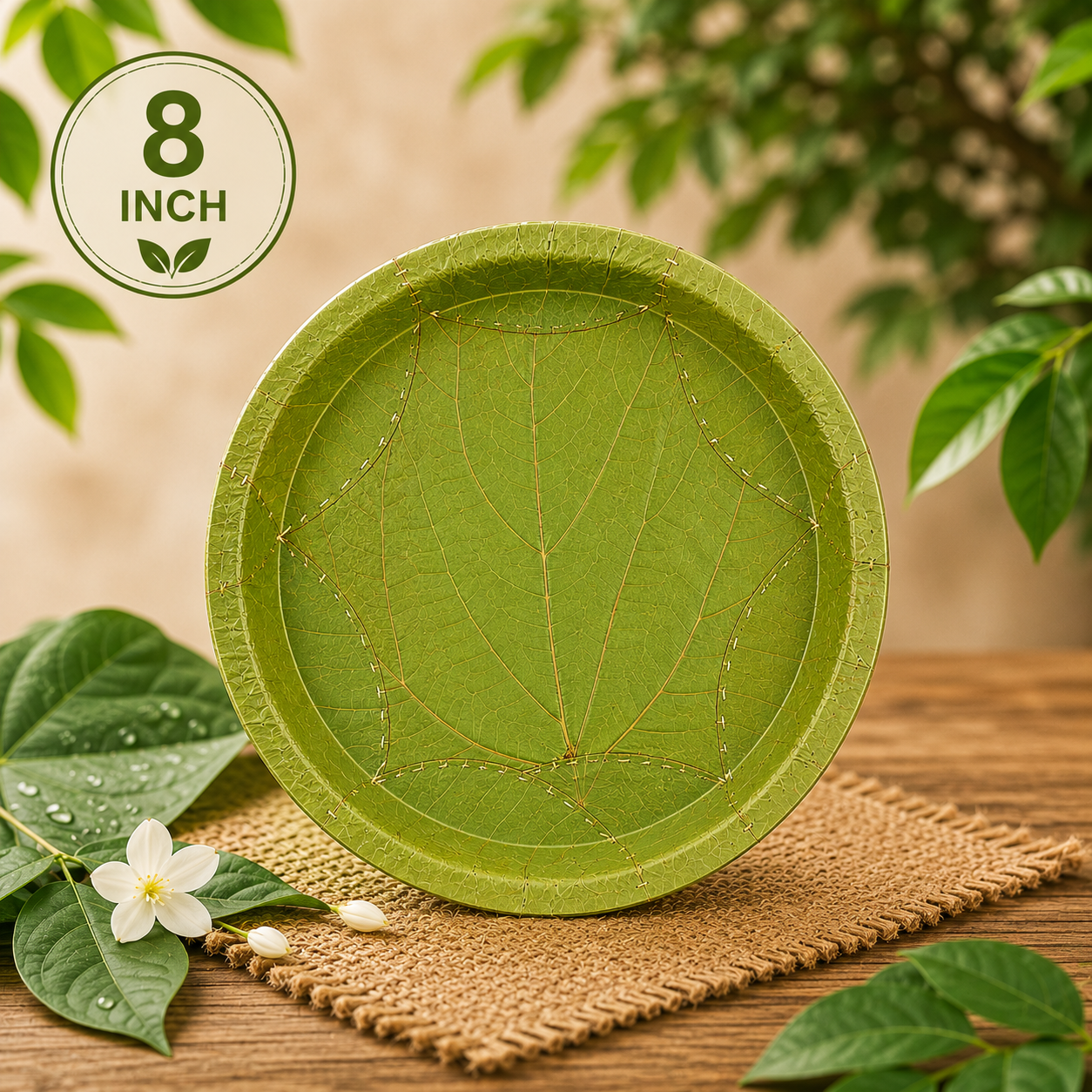8-Inch Siali Leaf Plates