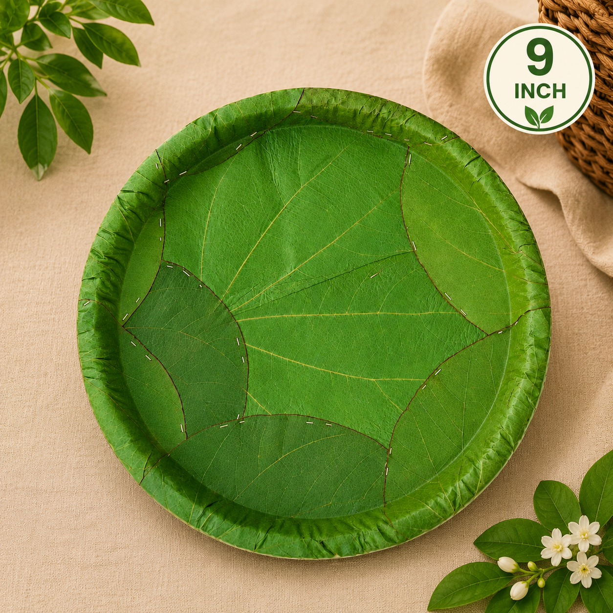 9-Inch Siali Leaf Plates