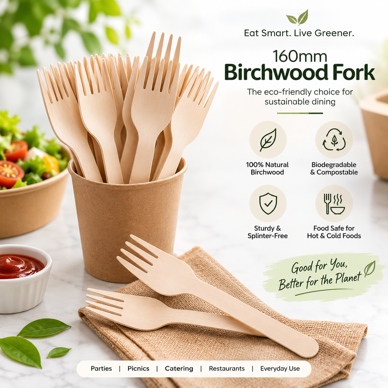 160 mm Birchwood Fork