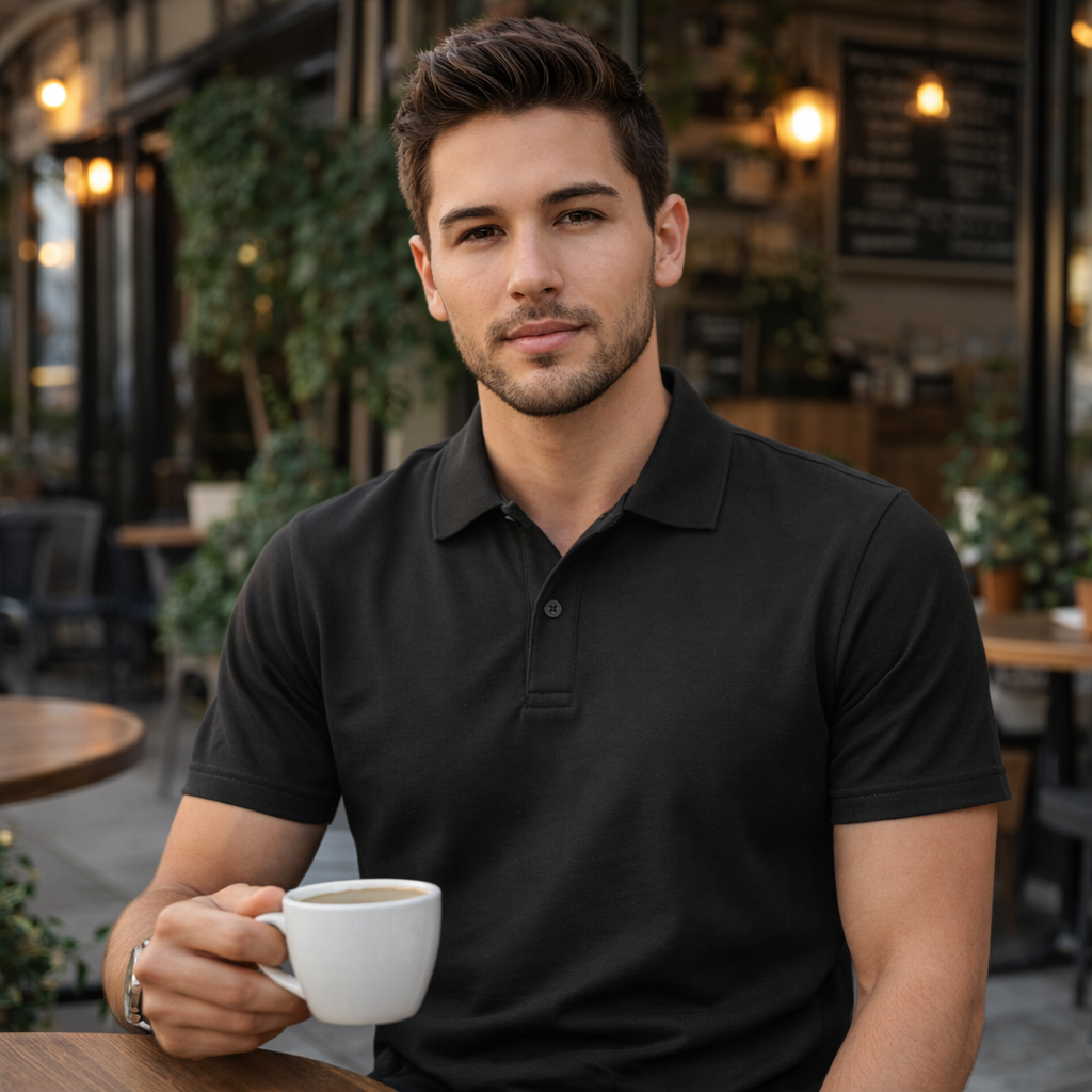 Men Polo T-Shirts Combo Pack of 4 (Black, White, Navy, Maroon)