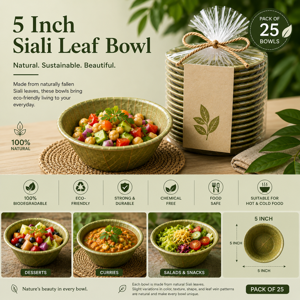 5-Inch Siali Leaf Bowl
