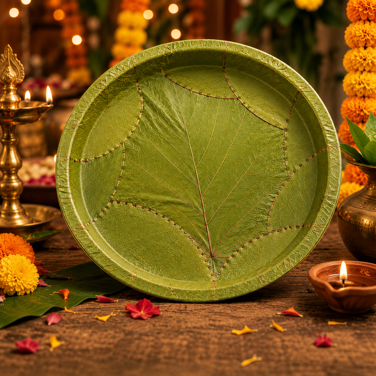 13-Inch Natural Siali Leaf Plates
